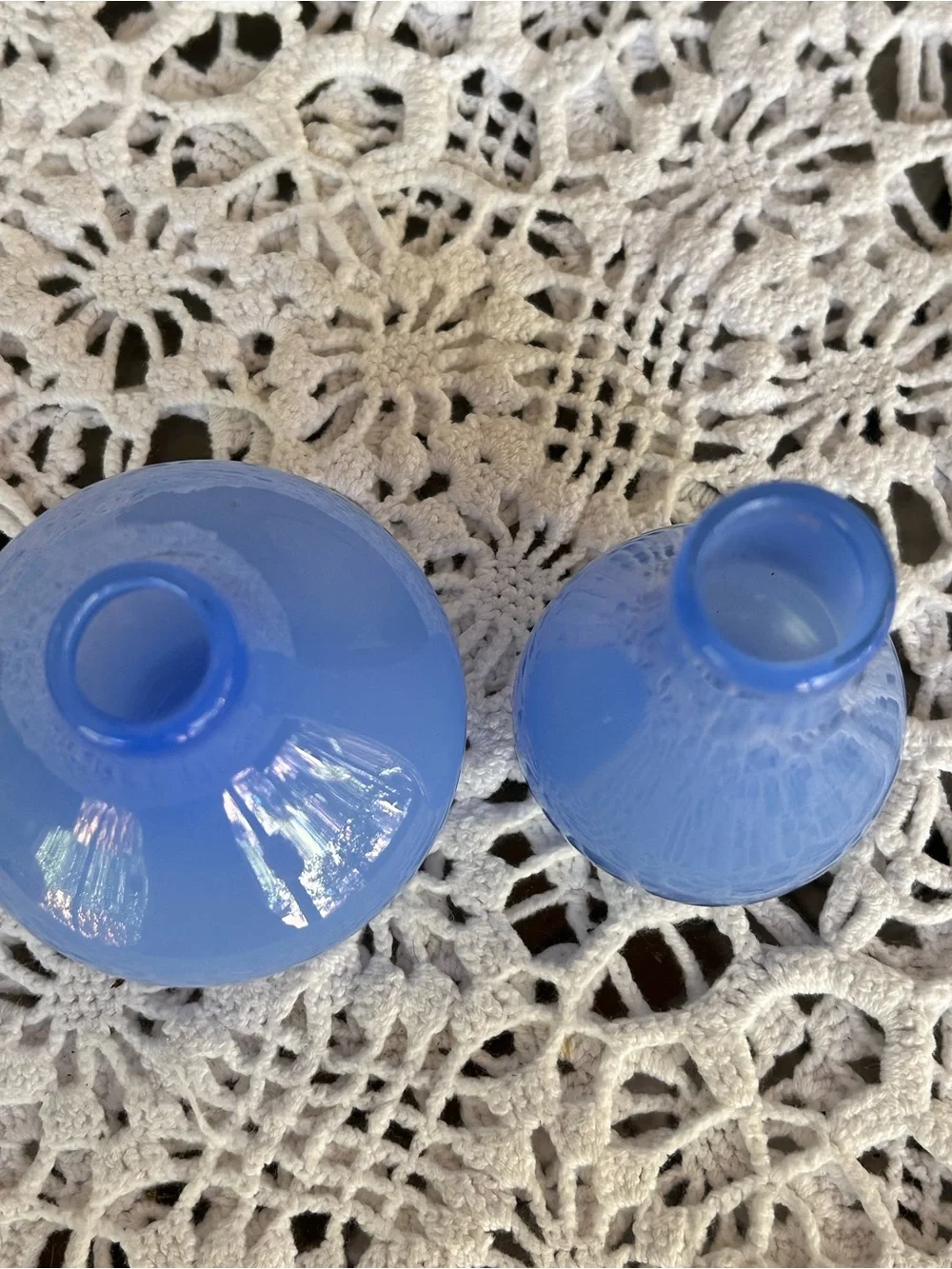 Blue Glass Bud Vases - Set of 2